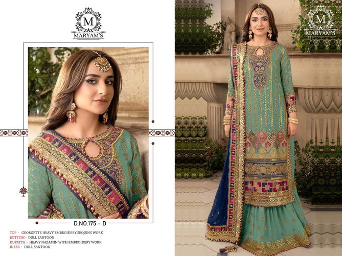 Maryams 175 Embroidery Georgette Pakistani Suits Wholesale Price In Surat
